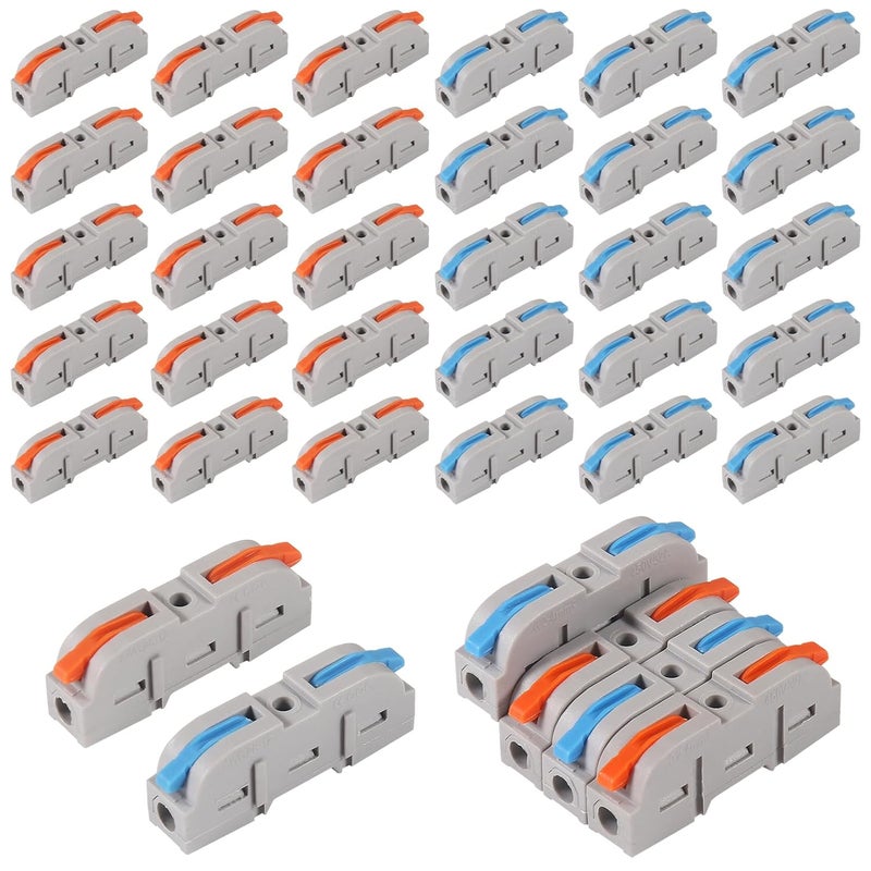 AiTrip 30 pcs Conductor Compact Lever Connectors Nuts, Electrical Connectors Wire Terminals for Any Circuit Inline Splices 28-12 AWG - Image 1